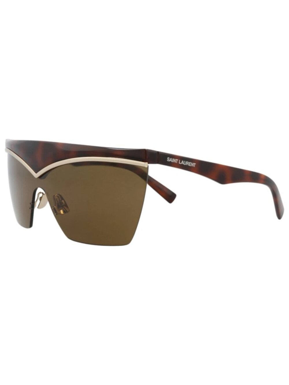 New Saint Laurent Women's Sunglasses Shield Wrap Injection Frame Havana Havana